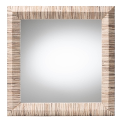 bali & pari Adino Bohemian Woven Natural Grasscloth Square Accent Mirror